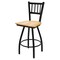 Holland Bar Stool Co 30" Swivel Bar Stool, Black Wrinkle, Nat Oak Seat X810 - alternate 1